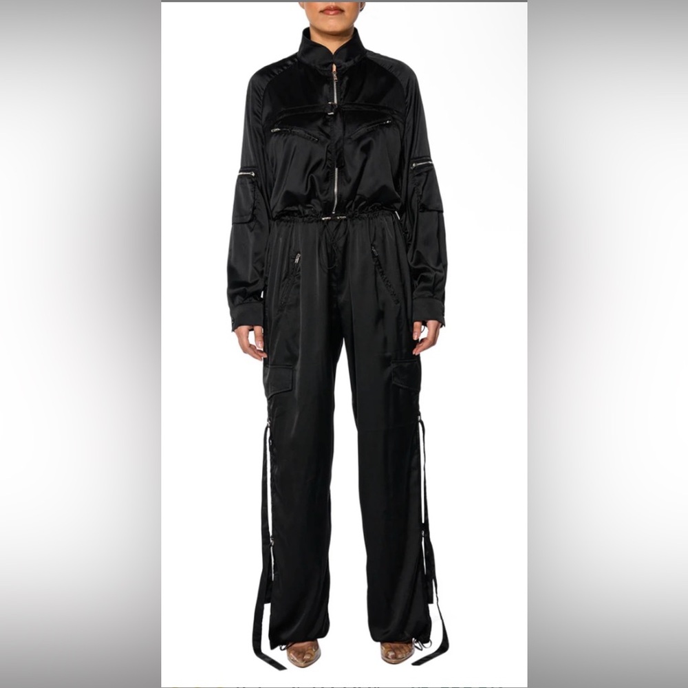 azalea wang satin jumpsuit s